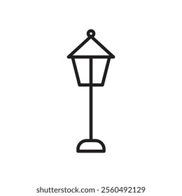 Street lamp icon Black and white logo