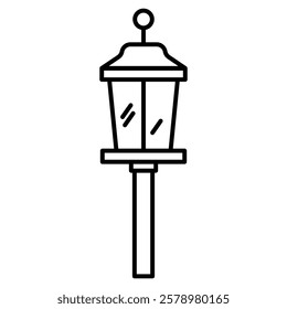 Street lamp icon Black and white logo