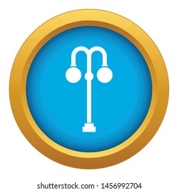 Street lamp icon blue vector isolated on white background for any design