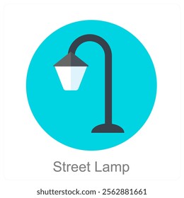 Street Lamp and lamp icon concept