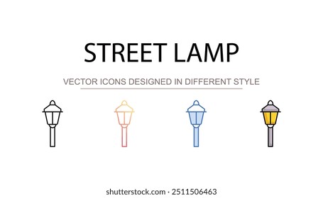 Street Lamp icon design with white background stock illustration