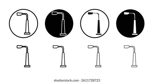 Street lamp icon Flat simple outline set