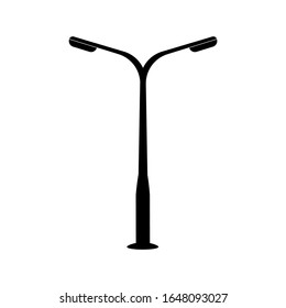 Street lamp icon. Flat vector illustration lamppost single on white background