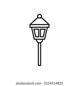 Street lamp icon Isolated flat vector in outline