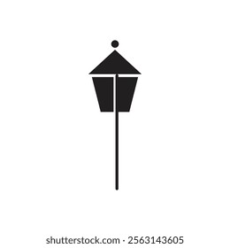 Street lamp icon Isolated flat vector in outline