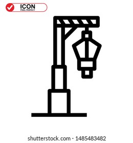 Street Lamp icon isolated sign symbol vector illustration - high quality black style vector icons

