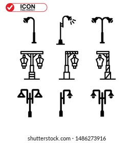 Street Lamp icon isolated sign symbol vector illustration - Collection of high quality black style vector icons
