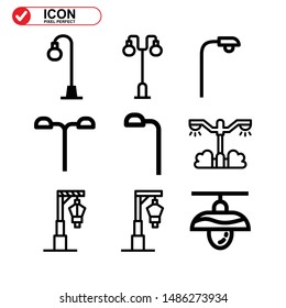 Street Lamp icon isolated sign symbol vector illustration - Collection of high quality black style vector icons
