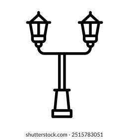 Street Lamp icon line vector illustration