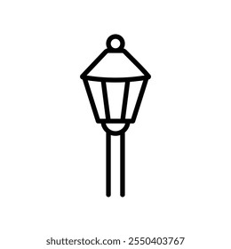 Street lamp icon linear logo isolated