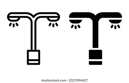 Street lamp icon with outline and glyph style.