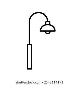 Street lamp icon Outline set in black and white color