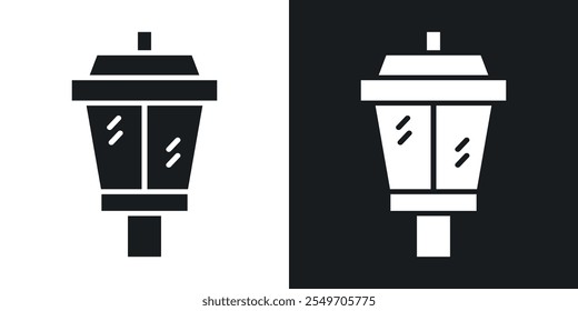 Street lamp icon pack in black color.