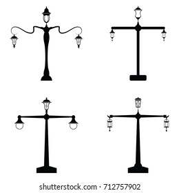 street lamp icon set