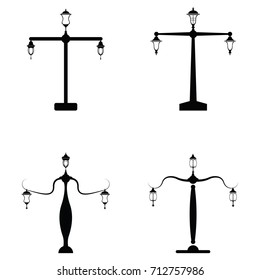 street lamp icon set