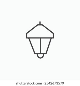 Street lamp icon set in black color