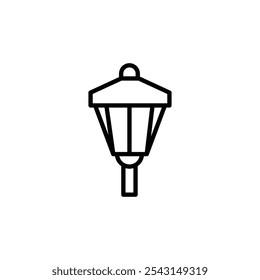 Street lamp icon set. outlined and solid filled versions.