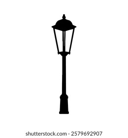 Street lamp icon silhouette vector illustration on white background
