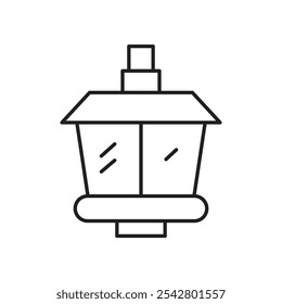 Street lamp icon simple black line style.