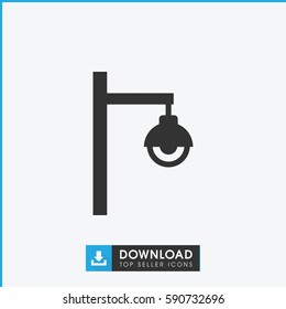 street lamp icon. Simple filled street lamp vector icon. On white background.