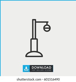 street lamp icon. simple outline street lamp vector icon. on white background.