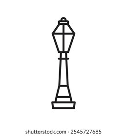 Street lamp icon Simple thin outline