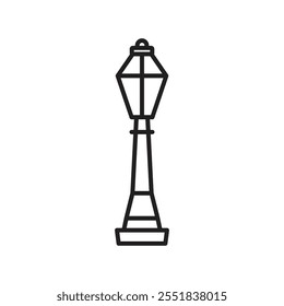 Street lamp icon Simple thin outline