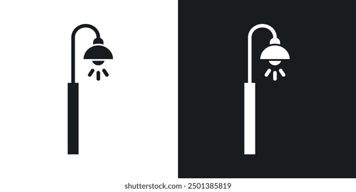 Street lamp icon in solid style