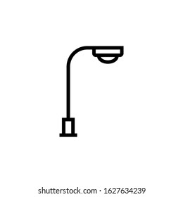 Street lamp icon symbol in linear, outline style isolated on white background