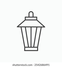 Street lamp icon in thin black lines