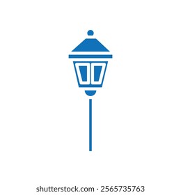 Street lamp icon Thin line illustration set