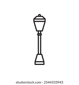 Street lamp icon Vector flat thin line illustration