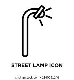 Street lamp icon vector isolated on white background, Street lamp transparent sign , line or linear sign, element design in outline style