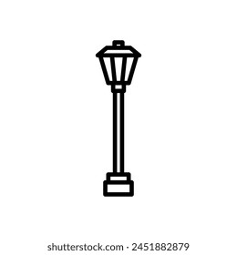 Vector del icono de la lámpara de calle en estilo de línea
