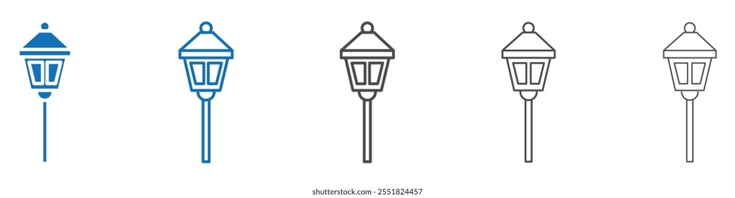 Street lamp icon vector set collection for web