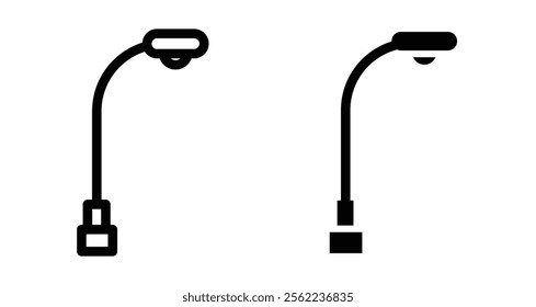 Street lamp Icons pack in outlined and flat versions