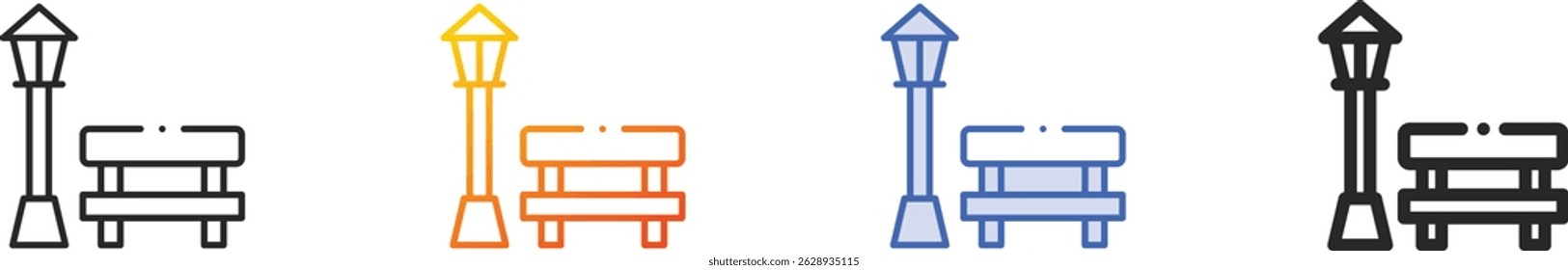 street lamp icon.Thin Linear, Gradient, Blue Stroke and bold Style Design Isolated On White Background
