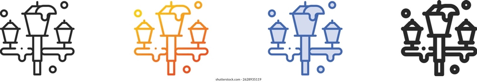 street lamp icon.Thin Linear, Gradient, Blue Stroke and bold Style Design Isolated On White Background