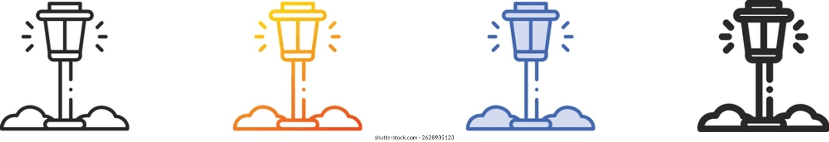 street lamp icon.Thin Linear, Gradient, Blue Stroke and bold Style Design Isolated On White Background