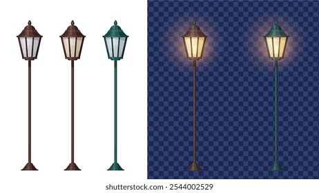 Street lamp illustration material set