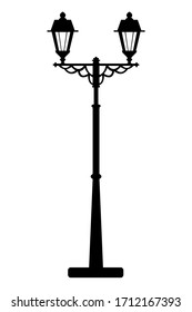 street lamp isolated on white background, vector