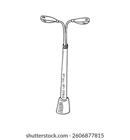Street lamp or lamppost doodle cartoon vector hand-drawn public facilities.