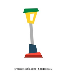 Street lamp lantern flat vector