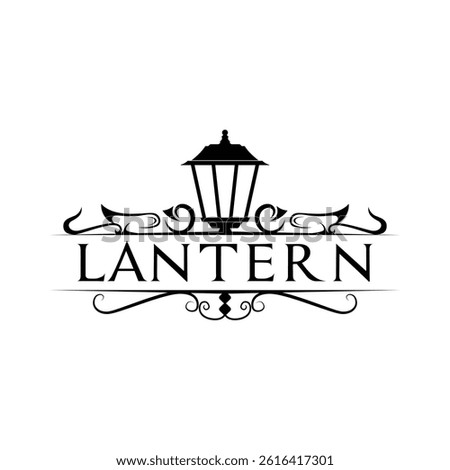 street lamp lantern post logo design concept vintage style