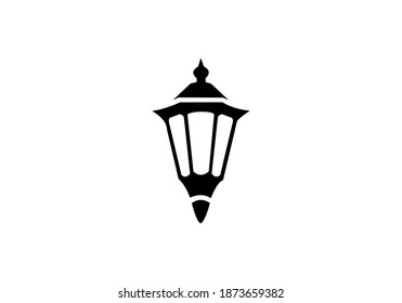 street lamp latern logo vector