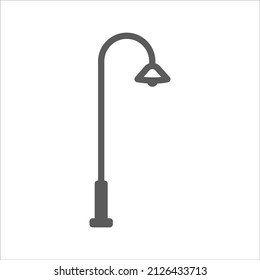 Street Lamp Light Pole Simple Line Icon