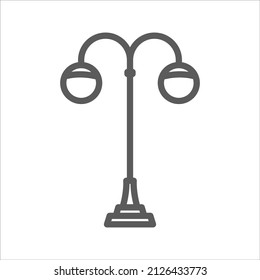 Street Lamp Light Pole Simple Line Icon