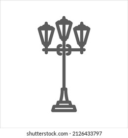 Icono de línea simple del poste de luz de la lámpara de calle