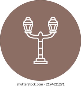 Street Lamp line circle icon vector image. Can also be used for web apps, mobile apps and print media.