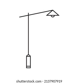 Street lamp line icon vector flat design